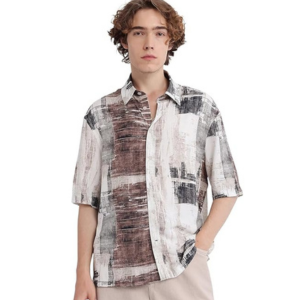 Rare Rabbit Boxy fit Abstract Print Shirt
